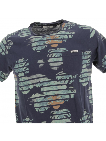 T-shirt zonia feuillage bleu marine homme - Deeluxe