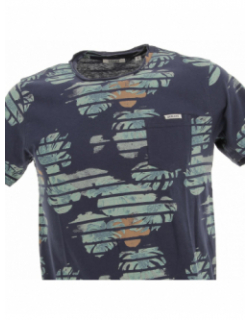 T-shirt zonia feuillage bleu marine homme - Deeluxe