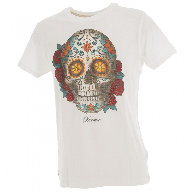 T-shirt calavera colors écru homme - Deeluxe