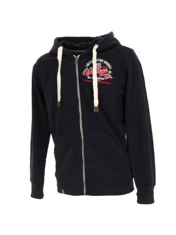 Sweat zippé à capuche atelo bleu homme - La Maison Blaggio