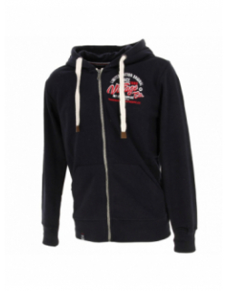 Sweat zippé à capuche atelo bleu homme - La Maison Blaggio