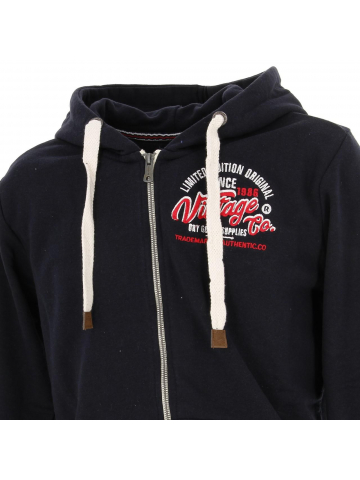 Sweat zippé à capuche atelo bleu homme - La Maison Blaggio