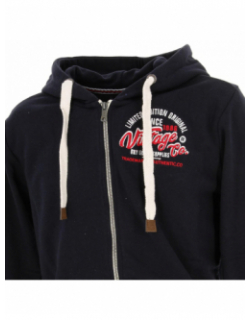 Sweat zippé à capuche atelo bleu homme - La Maison Blaggio