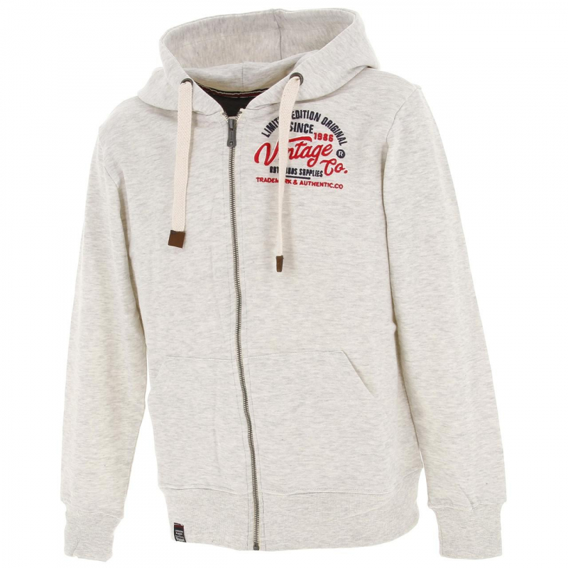 Sweat zippé à capuche atelo gris homme - La Maison Blaggio