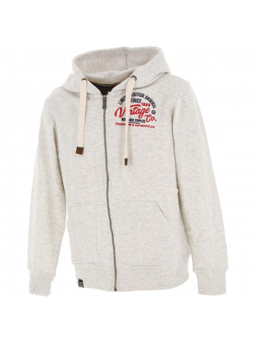 Sweat zippé à capuche atelo gris homme - La Maison Blaggio