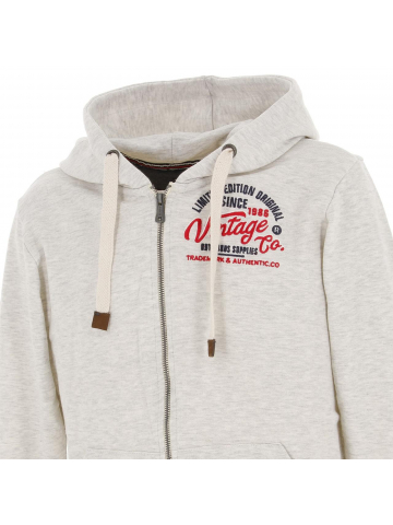 Sweat zippé à capuche atelo gris homme - La Maison Blaggio