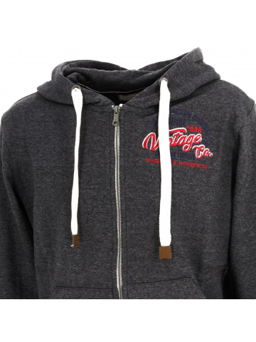 Sweat zippé à capuche atelo gris homme - La Maison Blaggio