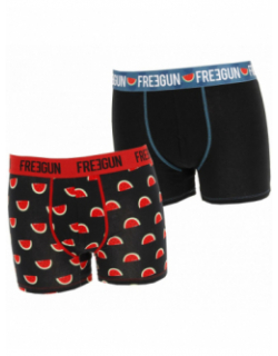 Pack 2 boxers coton bio act2 noir homme - Freegun
