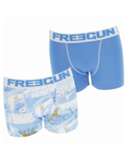 Pack 2 boxers coupe du monde bleu garçon - Freegun