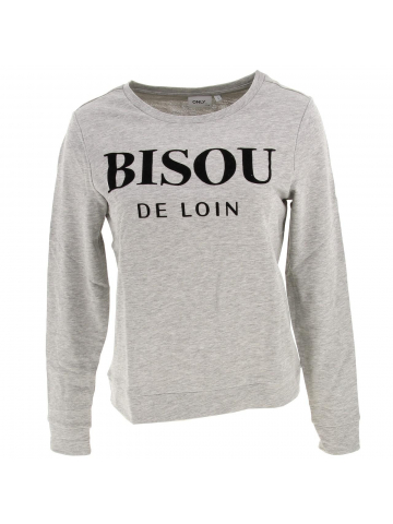 Sweat clara bisou gris femme - Only