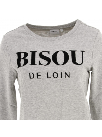 Sweat clara bisou gris femme - Only