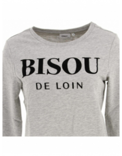 Sweat clara bisou gris femme - Only