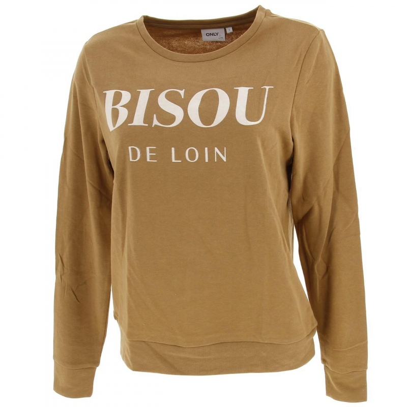 Sweat clara bisou marron femme - Only