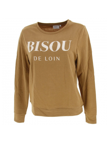 Sweat clara bisou marron femme - Only