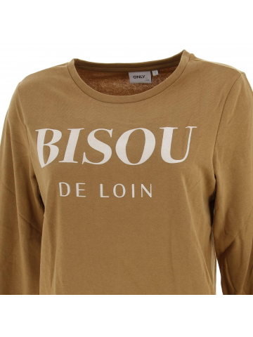 Sweat clara bisou marron femme - Only