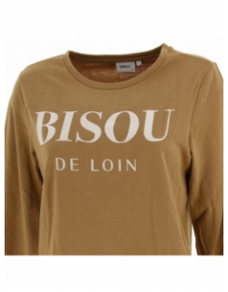 Sweat clara bisou marron femme - Only