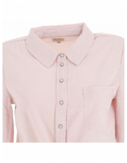 Chemise noeud manches longues lecey rose/blanc femme - Only