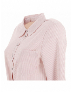 Chemise noeud manches longues lecey rose/blanc femme - Only