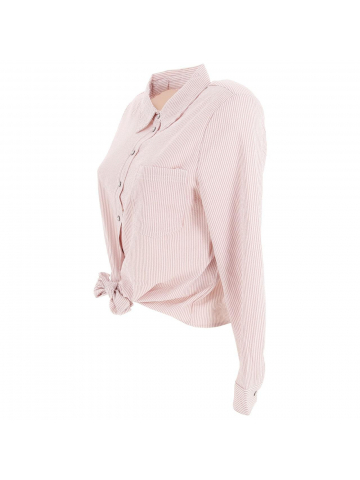 Chemise noeud manches longues lecey rose/blanc femme - Only