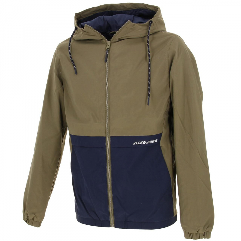 Veste légère à capuche barton kaki homme - Jack & Jones