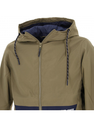 Veste légère à capuche barton kaki homme - Jack & Jones