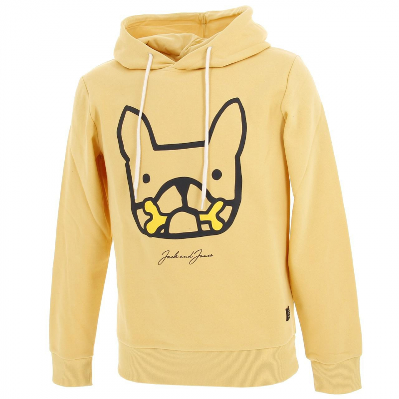 Sweat à capuche dog and bones jaune homme - Jack & Jones