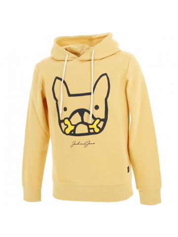 Sweat à capuche dog and bones jaune homme - Jack & Jones