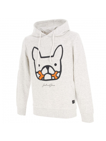 Sweat à capuche dog and bones écru homme - Jack & Jones