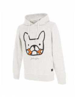 Sweat à capuche dog and bones écru homme - Jack & Jones