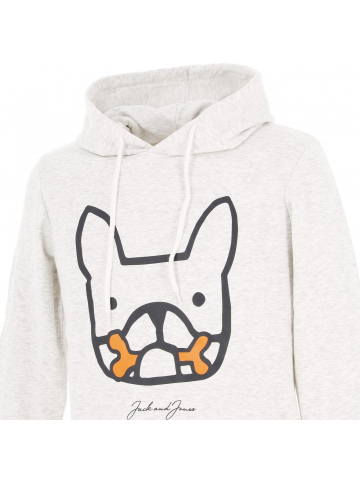 Sweat à capuche dog and bones écru homme - Jack & Jones