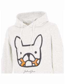 Sweat à capuche dog and bones écru homme - Jack & Jones