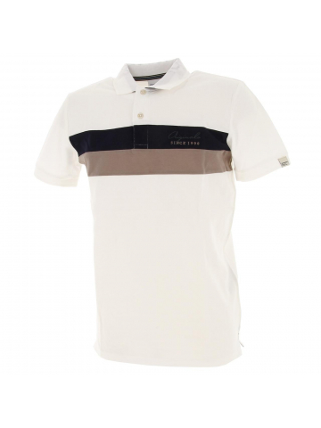 Polo blocks blanc homme - Jack & Jones