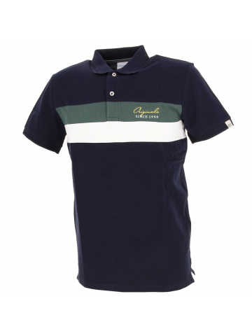 Polo blocks navy bleu marine homme - Jack & Jones