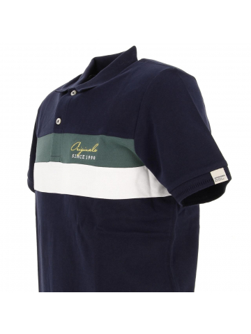 Polo blocks navy bleu marine homme - Jack & Jones