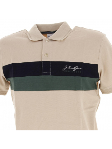 Polo blocks peyote beige homme - Jack & Jones