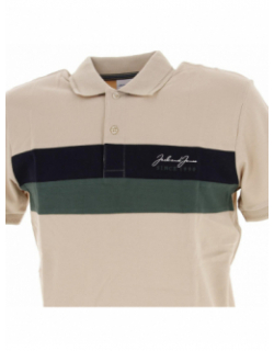 Polo blocks peyote beige homme - Jack & Jones