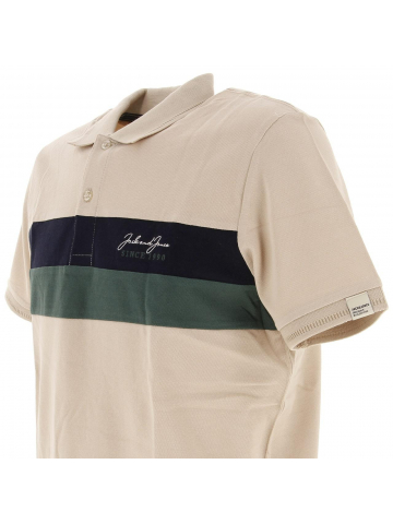 Polo blocks peyote beige homme - Jack & Jones