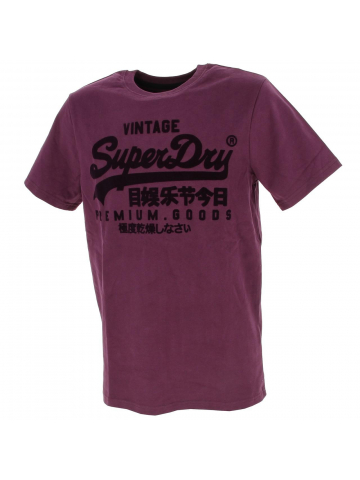 T-shirt vl tonal aubergine homme - Superdry