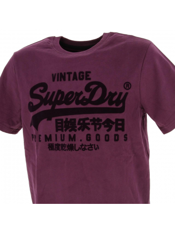 T-shirt vl tonal aubergine homme - Superdry