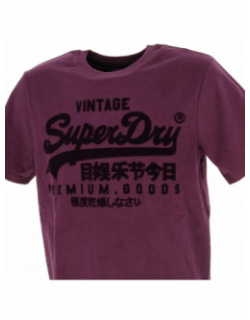 T-shirt vl tonal aubergine homme - Superdry