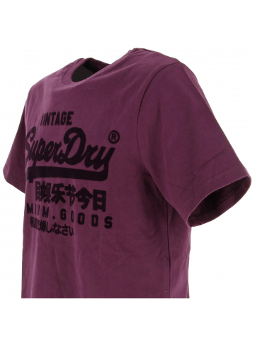 T-shirt vl tonal aubergine homme - Superdry