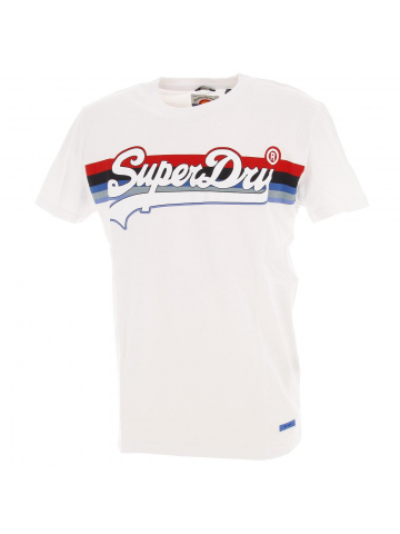 T-shirt cali stripes blanc homme - Superdry
