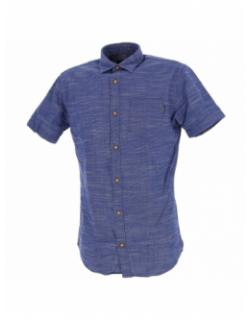 Chemise manches courtes slub bleu homme - Jack & Jones