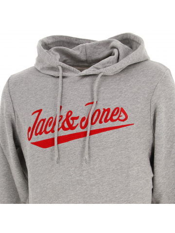 Sweat à capuche structure gris homme - Jack & Jones