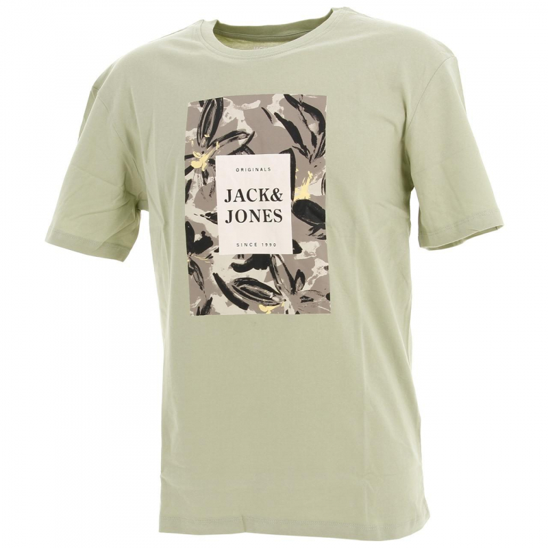T-shirt flower branding vert homme - Jack & Jones