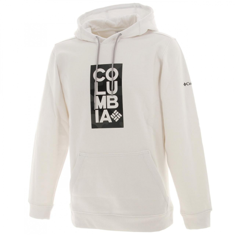 Sweat à capuche basic logo blanc homme - Columbia