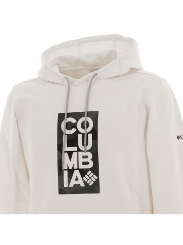 Sweat à capuche basic logo blanc homme - Columbia