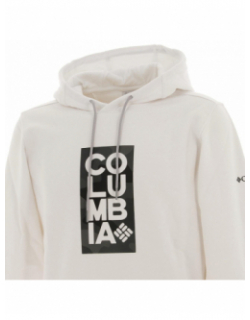 Sweat à capuche basic logo blanc homme - Columbia