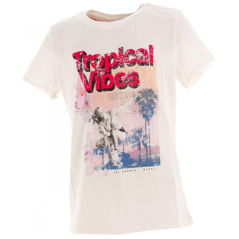 T-shirt tulli blanc fille - Only