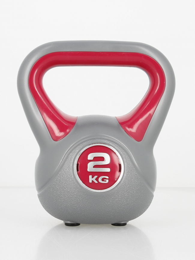 Kettlebell fit gris/rouge 2 kgs - Sveltus